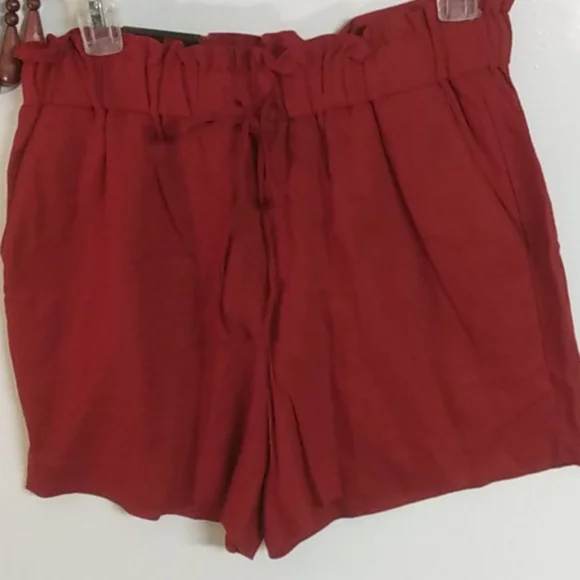 Banana Republic Terracotta Red Linen Blend Shorts Bag Waist - Picture 6 of 11